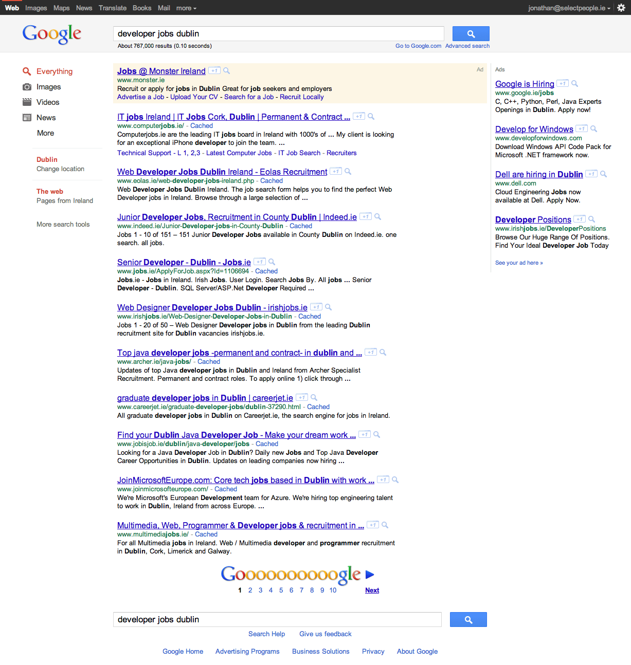 Developer Jobs Dublin (A Recruitment SEO Experiment) SocialTalent
