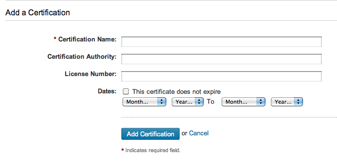 Add a Certification field in LinkedIn Add a Certification field in LinkedIn