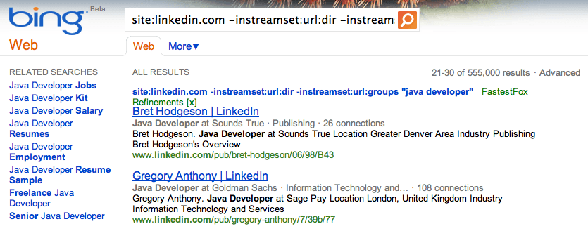 How to search within the URL using Bing | SocialTalent