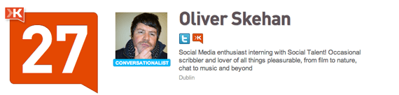 Oliver Skehan on Klout - a relative newbie