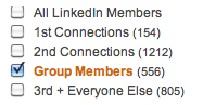Selecting Group Members in LinkedIn Search