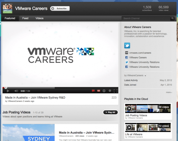VMWare Careers YouTube