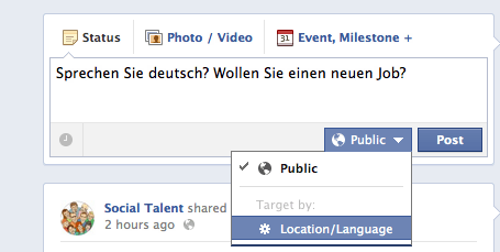 Segmenting Posts by Location and Language on Facebook