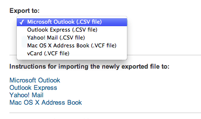 Export your connections to .CSV