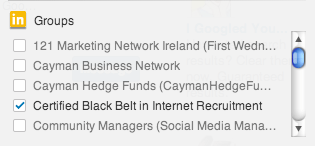 LinkedIn Advanced Search Group Selection