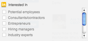 LinkedIn Advanced Search Interested In