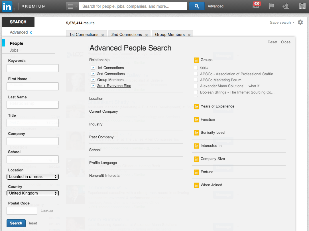 LinkedIn Advanced Search | Linkedin Account