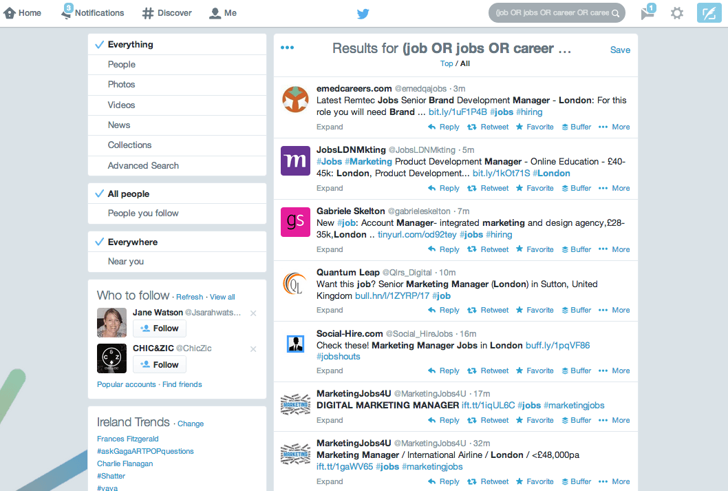 twitter job search