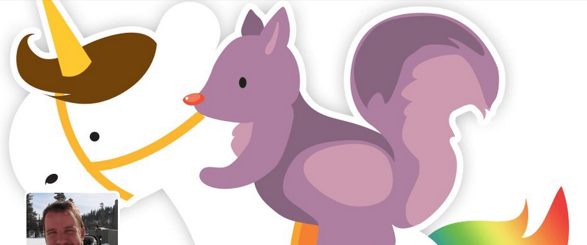 Purple Squirrel riding a Unicorn 