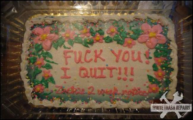 Zacks Resignation Cake