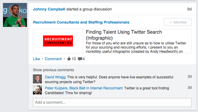 LinkedIn Group Discussion