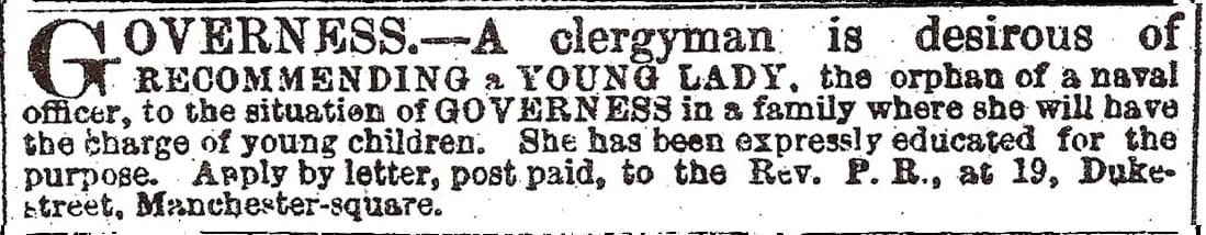 Governess - Vintage Job Ads