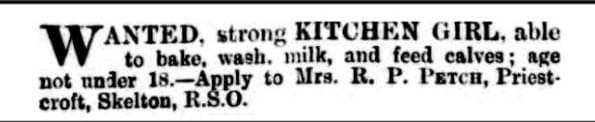 KItchen Girl - Vintage Job Ads