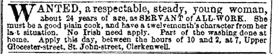 Servant of All Work - Vintage Job Ads