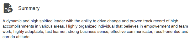 linkedin summary