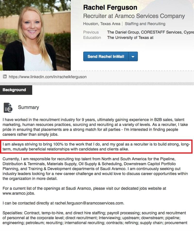 linkedin summary for students with no experience