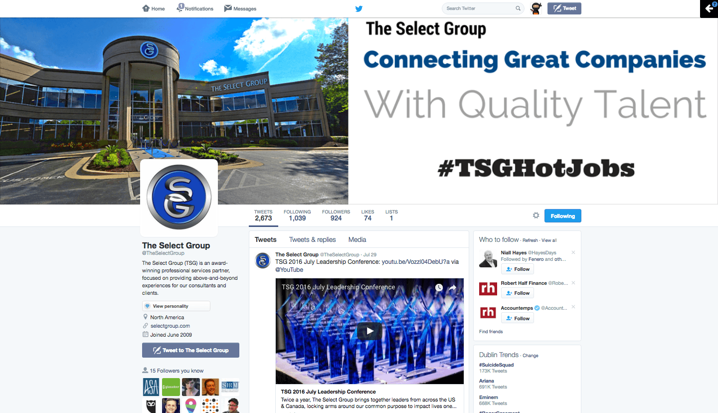 The Select Group Twitter