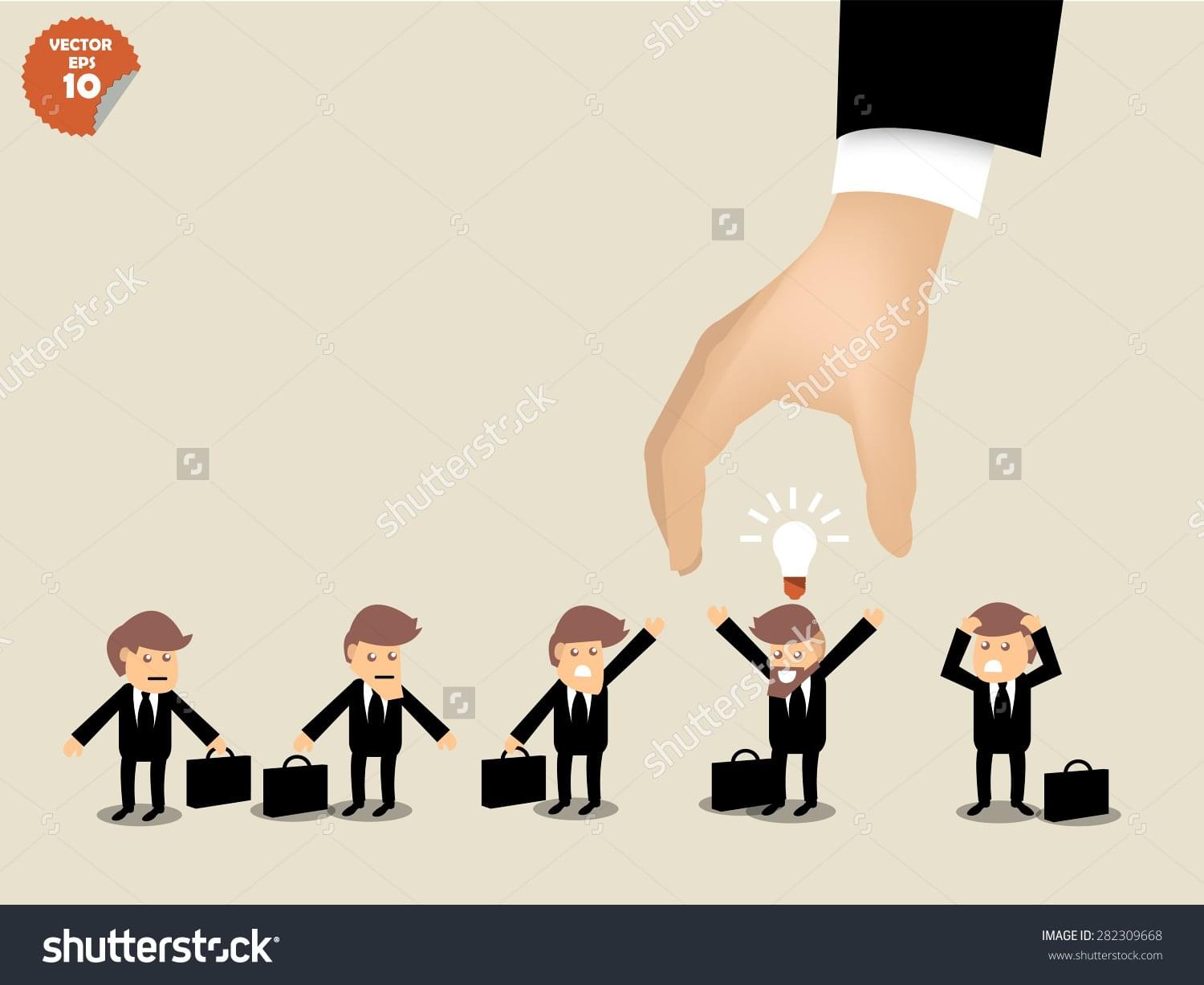 stock-vector-recruitment-concept-business-man-choosing-worker-who-has-idea-from-group-of-business-people-282309668