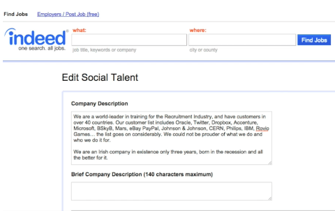 Indeed company description