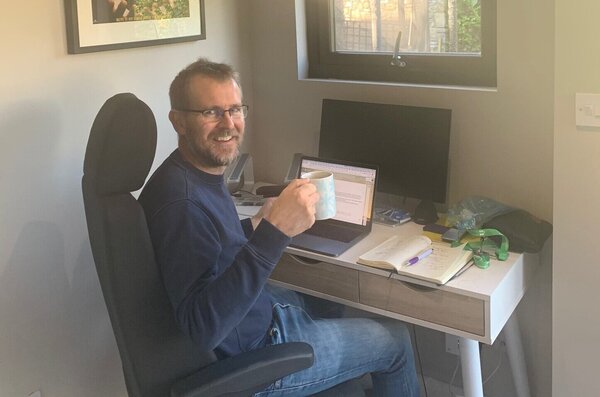 Vince O'Donoghue in his home office
