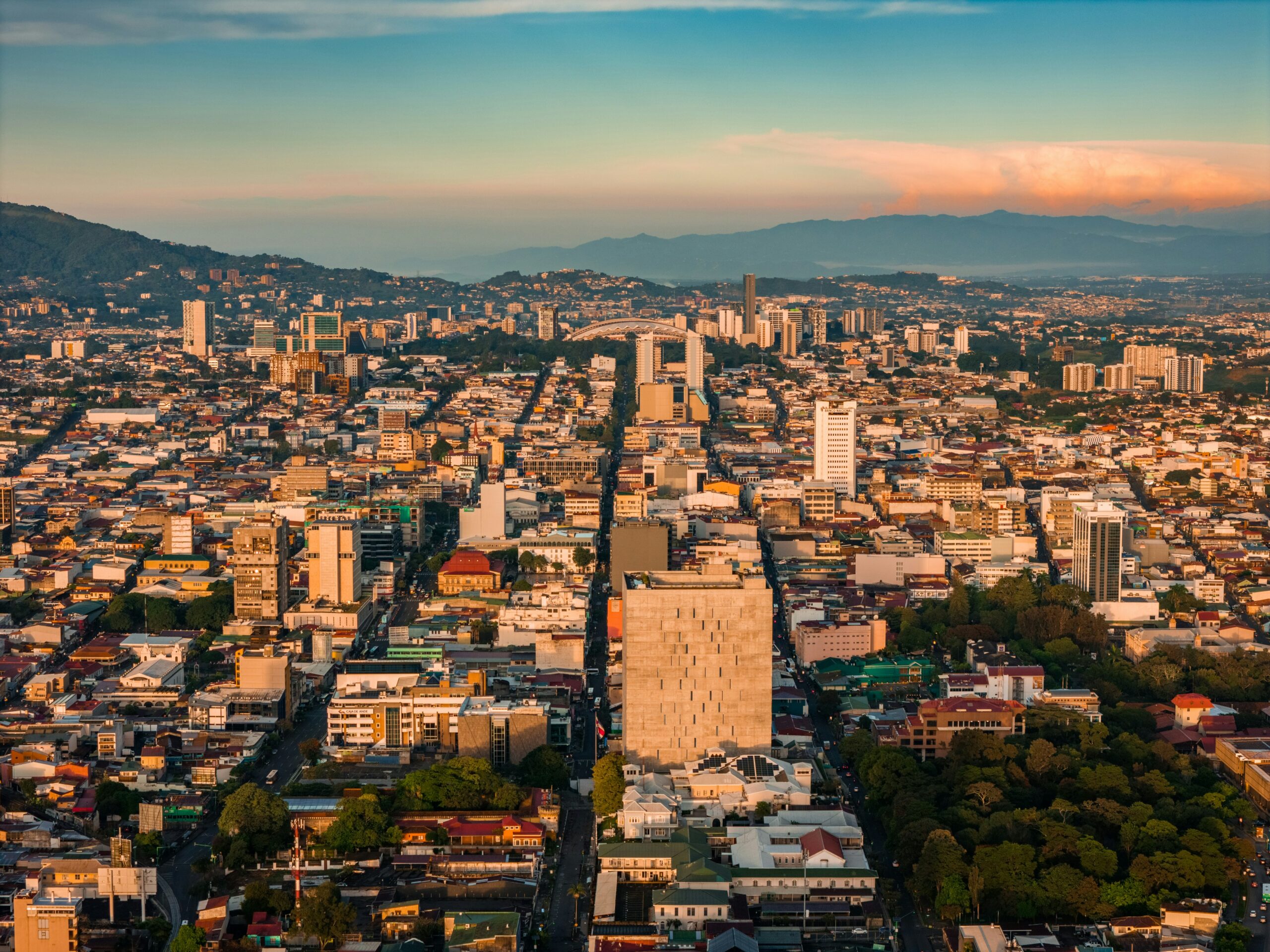 San Jose city skyline at sunset
