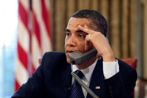 Obama on the phone